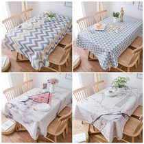 Nordic tablecloth household square tablecloth waterproof anti-oil and anti-oil washing PVC plastic small square table table fabric