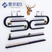 Nail shop background nail gel display rack shaped nail art shelf Wall-mounted wrought iron nail polish wall shelf