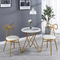 Balcony small table and chairs light and luxurious style Nordic Three sets of minimalist creative leisure combined single leaning back chair tea table