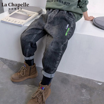 Lashabelle Boy loaded with spring and autumn jeans Childrens spring summer clothes 2022 new big child thin Tide Card Pants