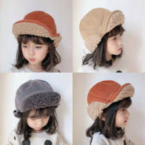 Childrens hat autumn and winter new Lei Feng hat Korean version parent-child plus velvet thick windproof ear protection lamb velvet peaked cap tide