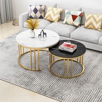 Iron art primary-secondary tea table small round table small family style living room home minimalist modern light lavish Nordic advanced senses office