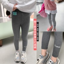 Children hit bottom pants 2022 spring fit new baby foreign air pure cotton knit long pants girl spring and autumn swarm pants damp
