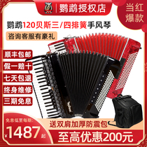 Parrot accordion test performance beginner accordion 120 bass three or four rows of spring accordion