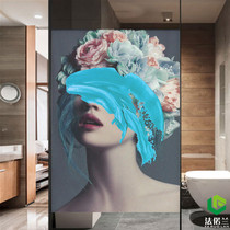 Simple light luxury glass film toilet partition living room beauty salon glass transparent anti-peep electrostatic frosting film