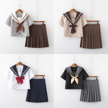 Early summer jk uniform skirt genuine suit female short-sleeved college style school uniform High school student uniform basic sailor suit