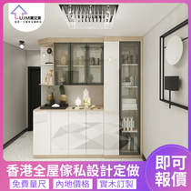 Hong Kong whole house custom solid wood shoe cabinet home door porch cabinet living room storage cabinet modern simple large lockers