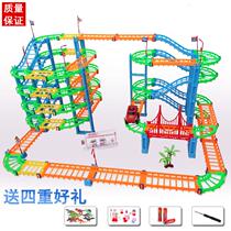  Variety rail car six-layer high-speed rail car toy DIY racing track train childrens assembly puzzle gift