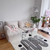 Small Household Type Sloth Sofa Tofu Block Living-room Balcony Rental House Folk Juku Lamb Suede Single Double Cloth Art Composition