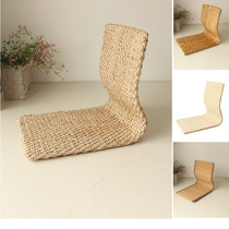 Straw strapless chair Japanese bed computer chair floating window seat lazy balcony tatami legless back chair