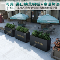 Outdoor wrought iron flower box combination sales department partition flower bed commercial street outside flower trough fence outdoor planting box