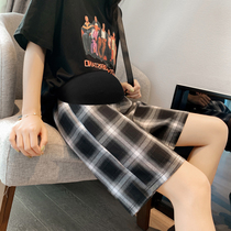Pregnant womens shorts spring and summer thin wear casual loose plaid summer sports safety pants fashion summer leggings