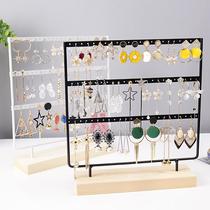  Ear rack Household jewelry display wooden ear stud storage ear clip Hanging ear earrings jewelry ear rack shelf iron desktop ear
