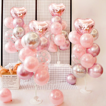 Happy Tanabata arrangement table floating balloons Romantic Valentines Day Jewelry store shopping Mall activity atmosphere scene decoration