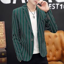 Tide brand striped suit mens autumn new Korean version of the trend slim business fashion single-breasted casual single western jacket