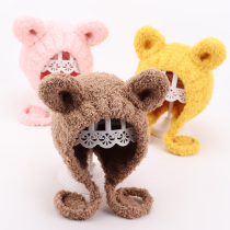 Baby hat winter cute super cute autumn and winter days boys and girls padded warm baby ear protection children's wool hat