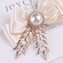 2021 new bridal accessories champagne satin bow pearl wrist flower lapel small fresh bridesmaid wedding hand flower
