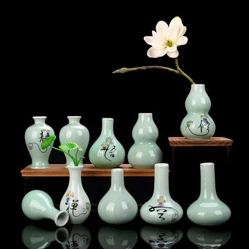 新中式青瓷釉面花瓶-新中式青瓷釉面花瓶促销价格、新中式青瓷釉面花瓶