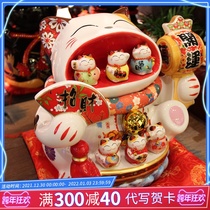 Fuyuan cat extra big mouth cat Lucky Cat Shop opening gift home living room porch ornaments housewarming gifts