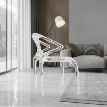 Hotel Reception Tea Room Bar Terrace Transparent Acrylic Chair Sales office Restaurant Stool Resin Sculpture decorations