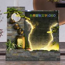 Water curtain wall Chinese flow water company office screen partition porch opening piece patio fake mountain fountain gift