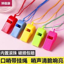 Plastic mouth whistle Whistle Blow Whistle referee Whistle Fans Rope Racing for the Wee Games Childrens Toy Gift