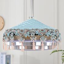 Invisible ceiling fan lampshade Nordic dust cover with fan round household lamp fan cover integrated cover chandelier electric fan cover