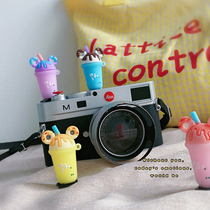 Camera hot shoe protective cover creative hot shoe cover milk tea cute micro single SLR camera photography accessories Canon 5d4 Sony a6100 Fuji xt30 Nikon 80d dustproof accessories 6d2 90d
