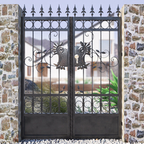 Eurostyle Factory Villa Outdoor Patio Gate Iron Art Gate District School New Countryside Double Open Home Support Custom