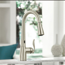 Moen can pull hot and cold faucet net lead induction kitchen faucet home Environmental Health modern simplicity