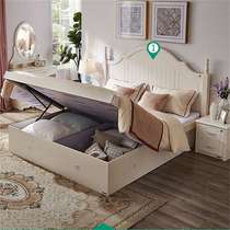 Quanyou home double high Box Storage Bed 1 8m princess bed Korean simple bed bedside table mattress 120613