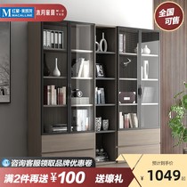 Wood Moon Nordic Bookcase Home With Glass Door Modern Minimalist Total Free Combined Bookcase Tea Locker