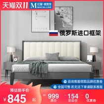 Eurasian Imperial nest Nordic solid wood bed simple double bed rental economy master bed small apartment bed 8DW
