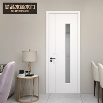 Shangpin natural color wooden door Simple paint-free interior door Bedroom door whole house custom solid wood composite set door