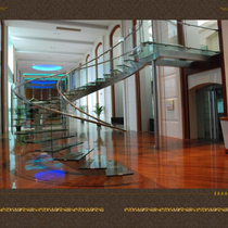 Old blacksmith stair handrail Attic stair guardrail Rotating wrought iron stair Household duplex Wrought iron stair