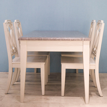 Real Kai Home Private American small fresh dining table and chairs Combined solid wood with drawers Modern Home Rectangular Table Dining Table