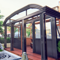 Jade wood doors and windows aluminum-clad wood sunshine room Russian larch can be customized