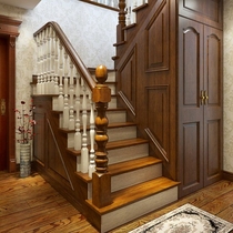 Pre-sale deposit Mingshan retro Villa mansion whole wooden handrail stairs (only sales service Xuzhou City)