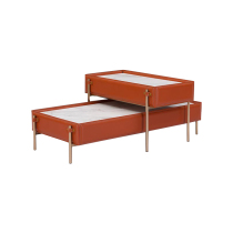 Cuss Modern Light Luxury Round Tea Several small household Simple Creative Saddle Leather Tea Table Designer Furniture