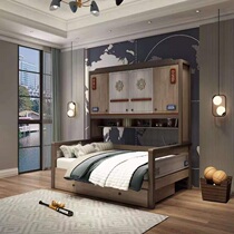 Nordic Childrens Bed Boy Single Beds 1 35 m Solid Wood Multifunction Wardrobe Bed Combined Bed Cabinet