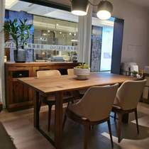 Hundreds Of Strong Furniture Black Walnuts One Table Four Chairs Pure Solid Wood Modern New Chinese Restaurant Living-room Wood Wax Oil Environmentally Friendly