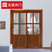 3D no lacquered wood door aluminium titanium magnesium alloy custom kitchen push Ramen glass balcony door moving door set for Y-6318