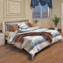 I love my home Home practical bedroom bed Modern solid wood minimalist environmentally friendly elegant color bed Childrens bed SNA02