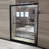Jiumu whole bathroom shower room dry and wet separation partition black aluminum alloy tempered glass explosion-proof film m2211