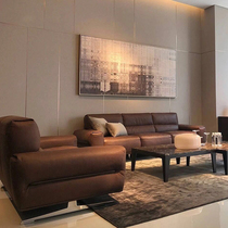 Double first layer cowhide leather sofa living room Xiatu sofa custom floor tile household ceramic living room