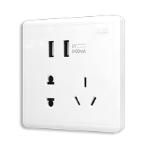 With dual USB charging two-position two-three-pole socket 10A ABB five-hole with USB socket AQ293
