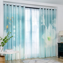  Light luxury modern minimalist curtains custom American European style model room high-end villa living room bedroom floor-to-ceiling window curtain