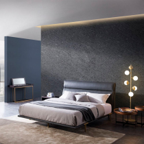 DEBRAHS Dai B19002 bed modern minimalist casual leather clad brass bracket