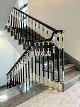 Lanting view stair high-end villa re-examination staircase whole house custom modern simple light luxury style Factory Customization