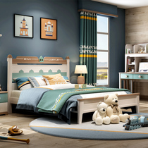 Children bed linen bed 1 5 m solid wood single layer bed 1 2 m Bedroom child bed girl princess bed kid bed 9A07